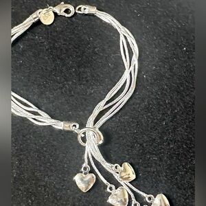 925 Sterling Silver Heart Bracelet hallmarked stamped